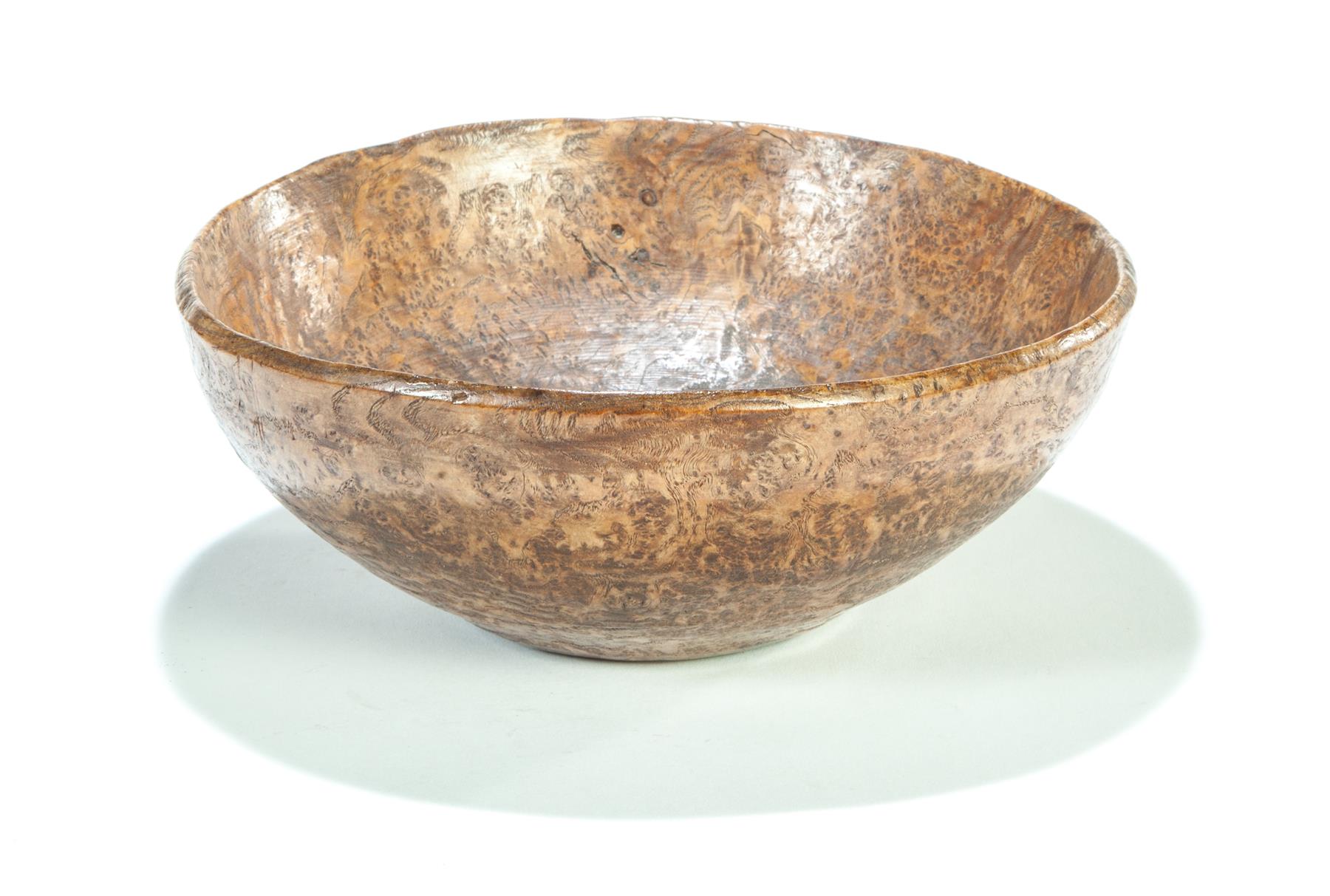 Appraisal: AMERICAN BURL BOWL Nineteenth century Turned bowl with incised rings