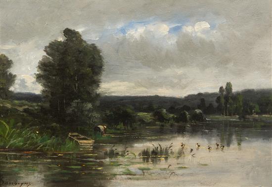 Appraisal: Sale Lot Charles Francois Daubigny French - Riverscape oil on