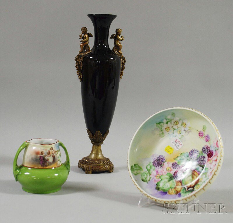 Appraisal: Three Decorative Ceramic Items a Rosenthal hand-painted bowl with gilt