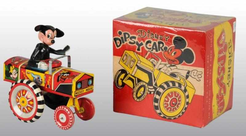 Appraisal: Tin Marx Disney Mickey Dipsy Car Wind-Up Toy Description American