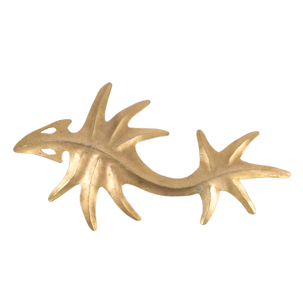 Appraisal: HERVE VAN DER STRAETEN DESIGNER MODERNIST GOLD TONE ABSTRACT FISH