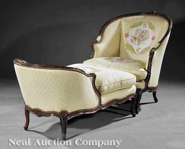 Appraisal: An Antique Louis XV-Style Carved Fruitwood Duchesse th c with