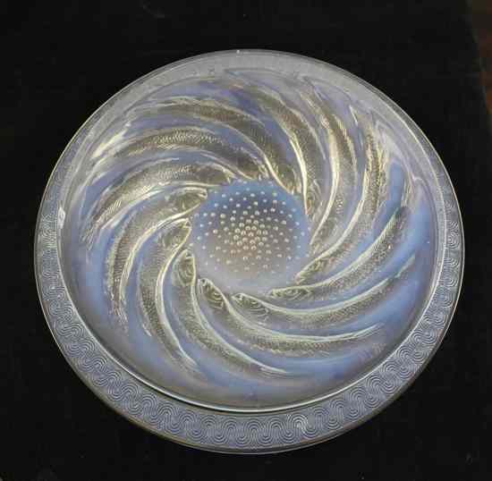 Appraisal: A Lalique Poissons No opalescent glass shallow bowl moulded mark