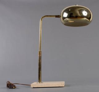 Appraisal: Modern Brass Eyeball Table Lamp With rotating neck and marble