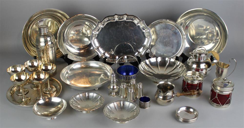 Appraisal: THIRTY-SEVEN MISCELLANEOUS SILVER TABLEWARES including an Edward VII cream jug