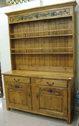 Appraisal: LARGE WELSH PINE DRESSER th century styling the top section