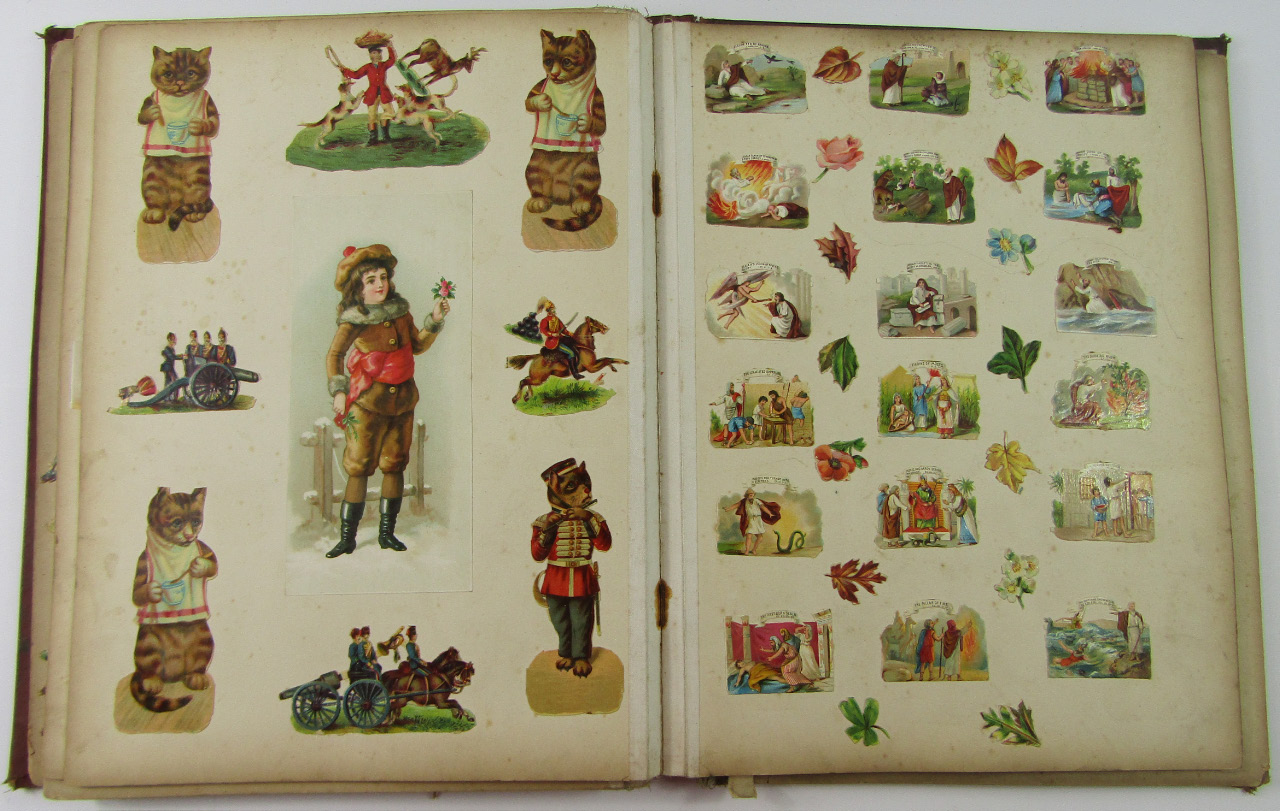 Appraisal: A Victorian scrap album containing a quantity of various coloured