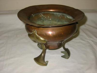 Appraisal: AN ARTS CRAFTS COPPER JARDINIERE of bellied form with flared