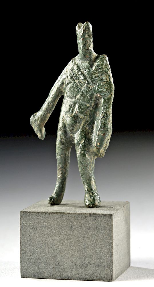 Appraisal: Miniature Roman Bronze Statuette of Mercury Originally Listed At Roman