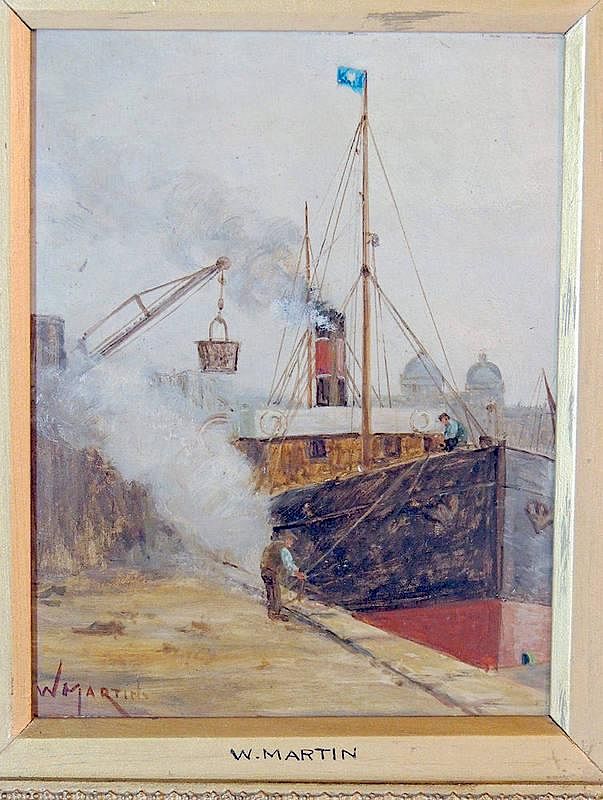 Appraisal: William Martin Oil on Board Steamship William Martin England th