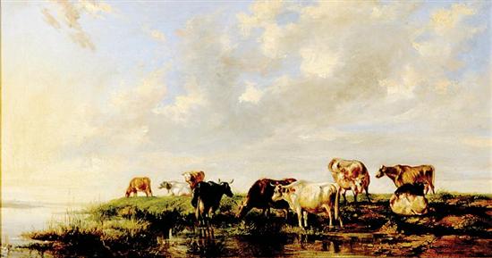 Appraisal: Thomas Sydney Cooper manner of British - CATTLE IN LANDSCAPE