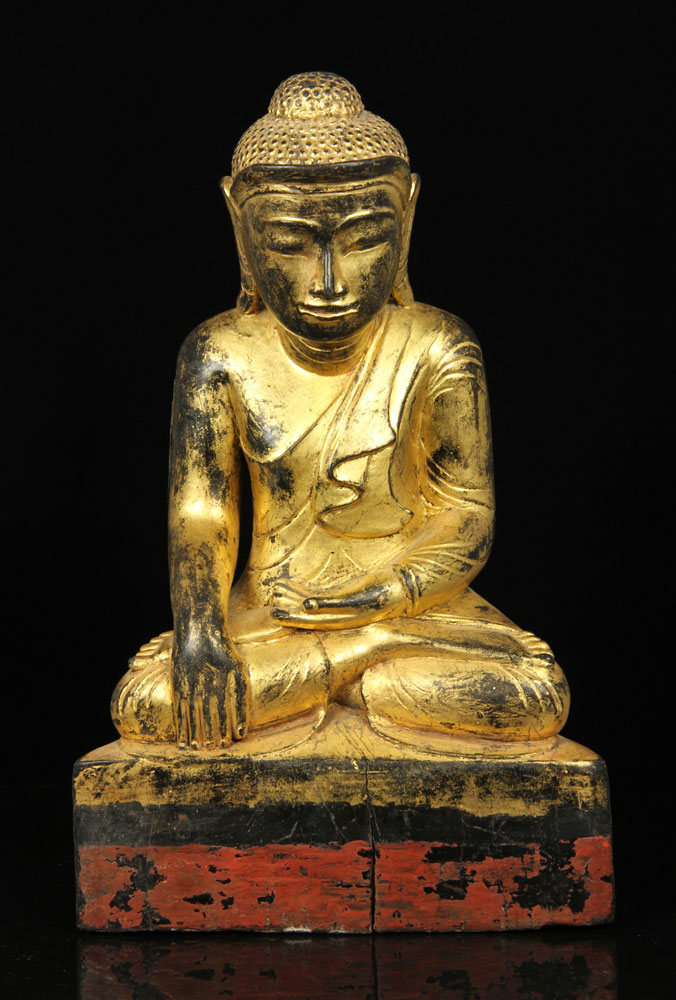 Appraisal: - th C Burmese Seated Buddha th century Burmese seated