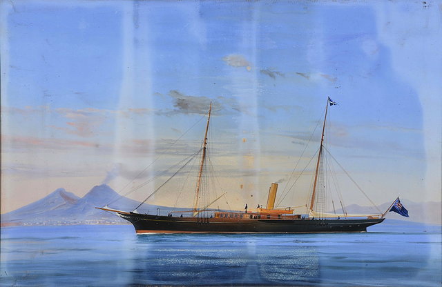 Appraisal: NEAPOLITAN SCHOOL TH CENTURY Portrait of a British steamship in