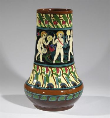 Appraisal: A Foley Intarsio vase designed by Frederick Rhead model no