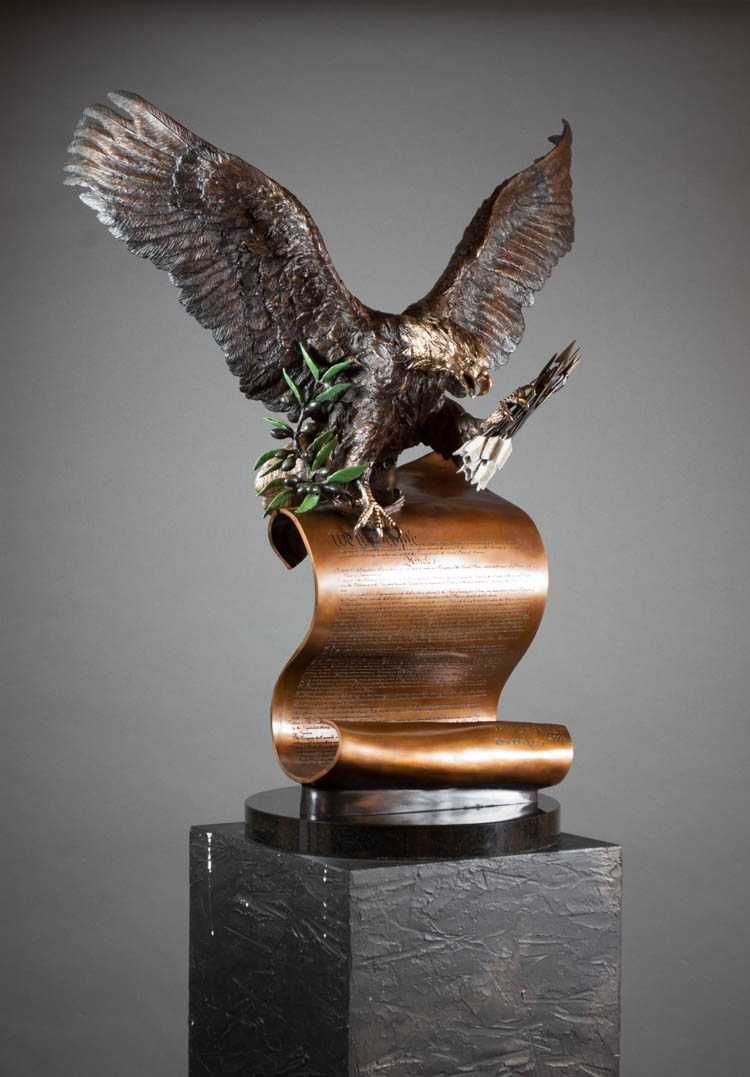 Appraisal: LORENZO GHIGLIERI OREGON B BRONZE SCULPTURE ON FLOOR PEDESTAL American