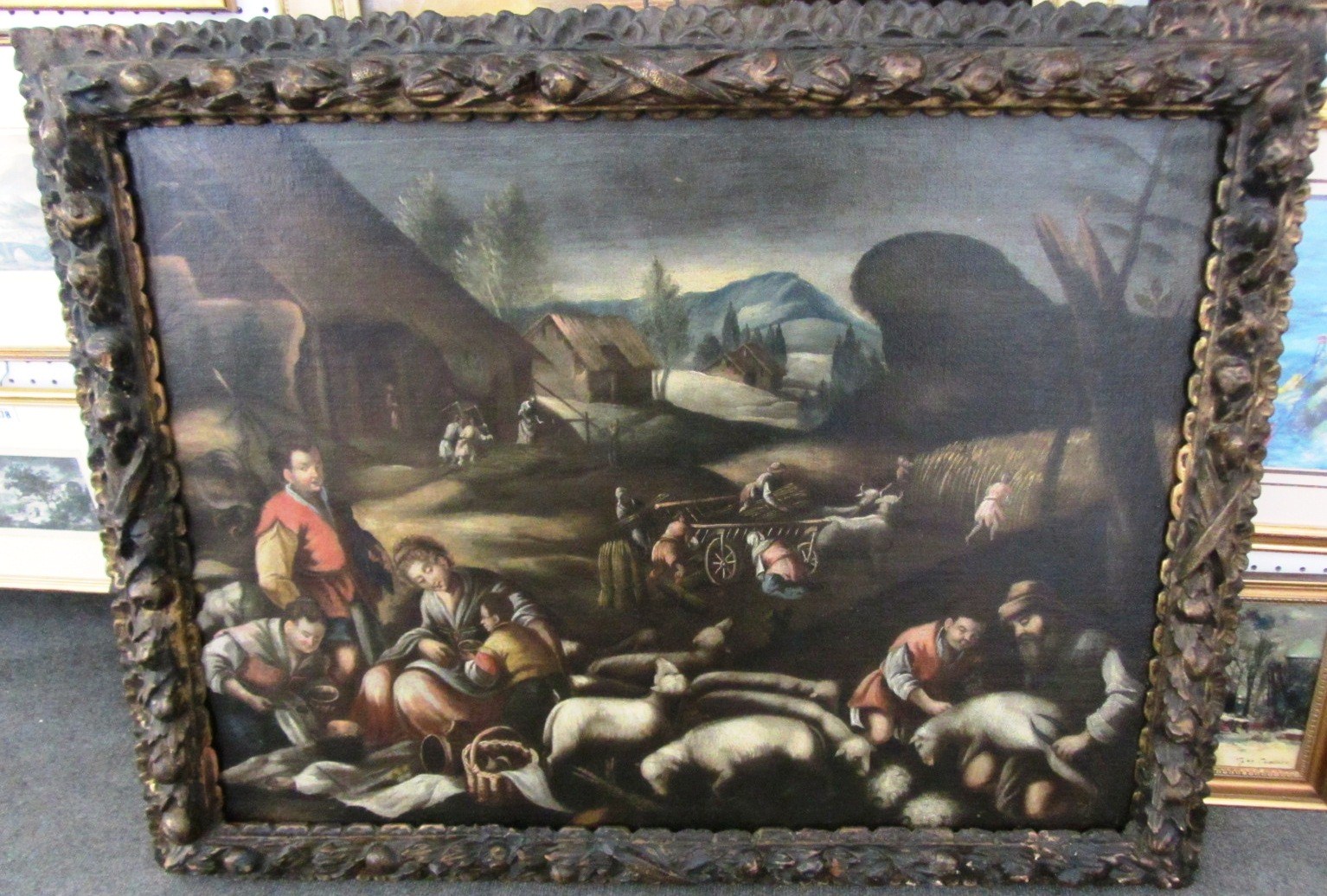 Appraisal: Manner of Bassano Allegory of Autumn oil on canvas cm