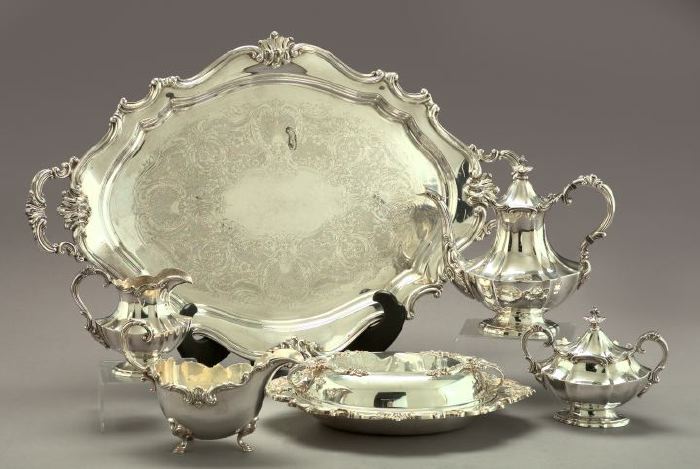 Appraisal: Six-Piece Collection of Silverplate Items consisting of a three-piece Reed