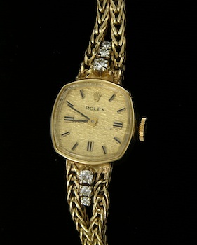 Appraisal: A Lady's Vintage Gold and Diamond Wristwatch by Rolex k