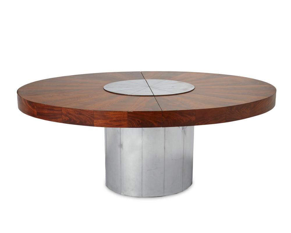 Appraisal: A Paul Evans wood and chrome dining table by Directional