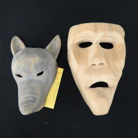 Appraisal: Cherokee Indian Masks Wolf Clan by Adam Welch buckeye wood