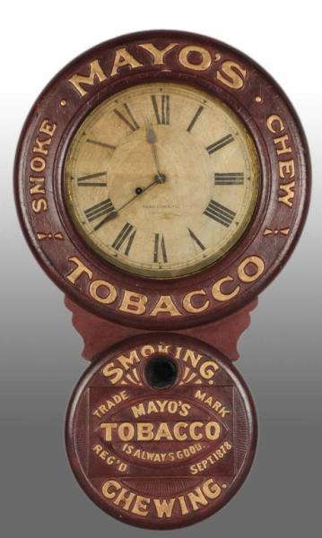 Appraisal: Baird Mayo's Tobacco Advertising Clock Description paper dial Circa Original