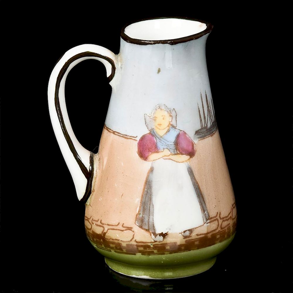 Appraisal: ROYAL DOULTON MINIATURE DUTCH SERIES WARE PITCHER Depicts scene of