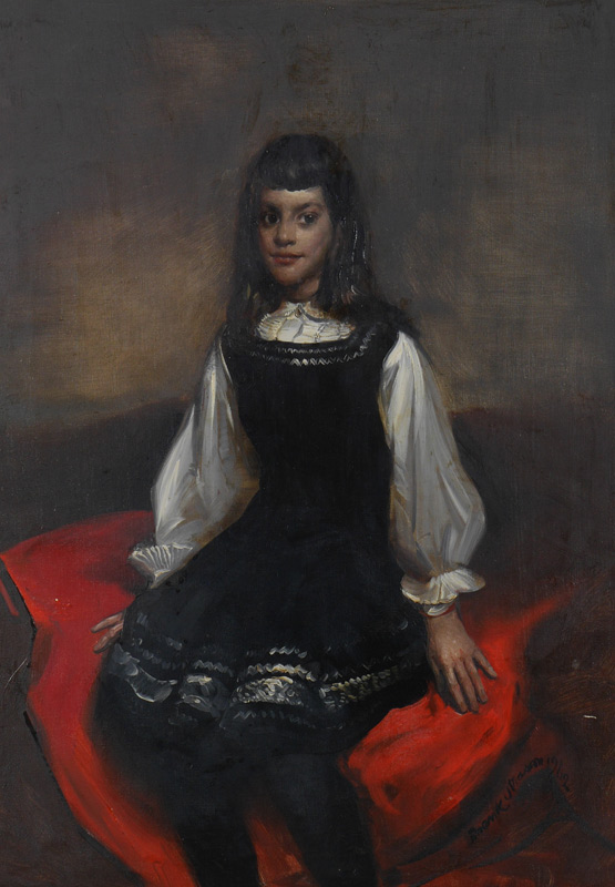 Appraisal: MASON Frank American - Portrait of Nina Augusta Andres Oil