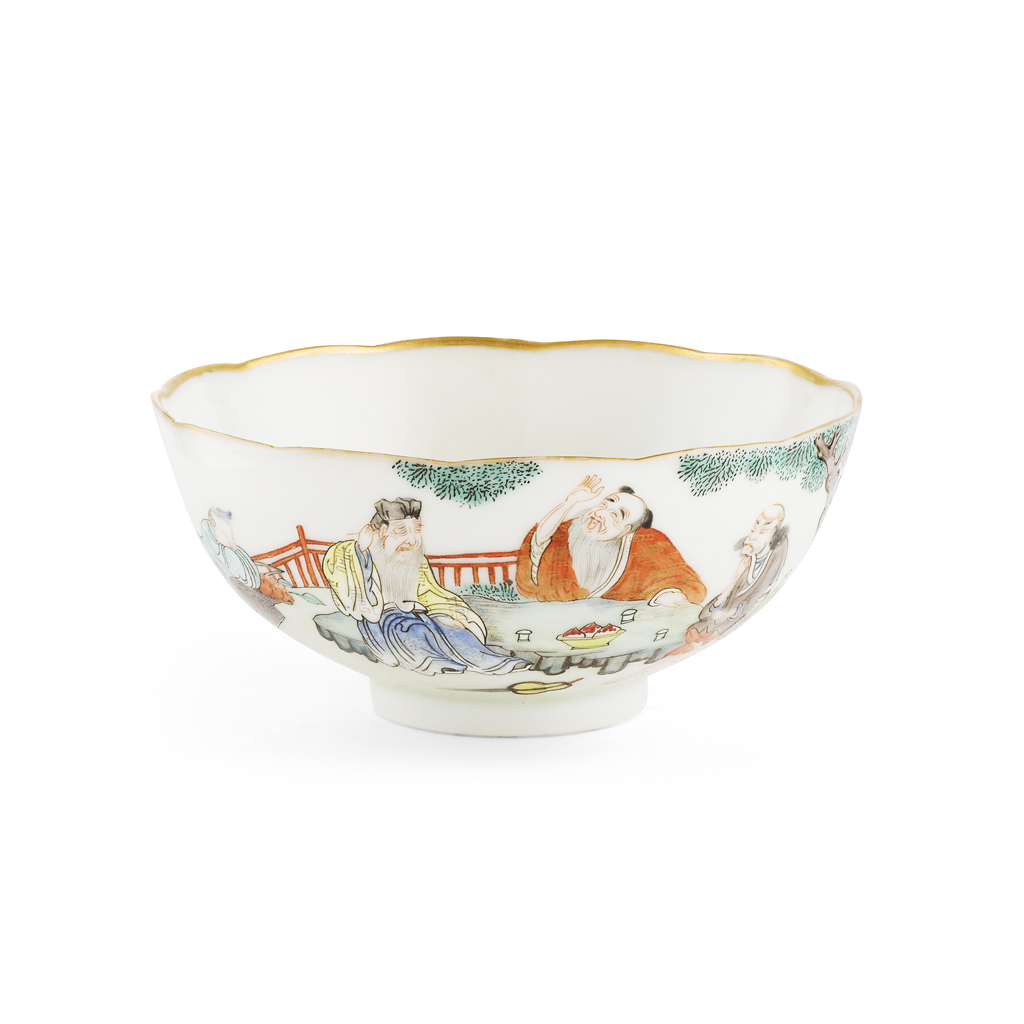 Appraisal: FAMILLE ROSE 'IMMORTALS' BOWL JIAQING MARK AND OF THE PERIOD