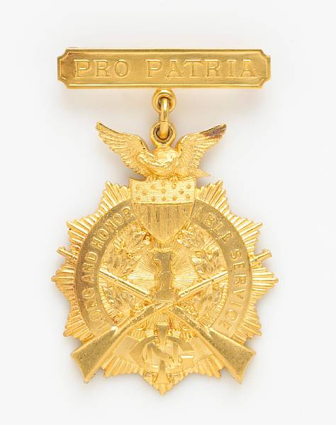 Appraisal: A unique Illinois National Guard long service medal in solid