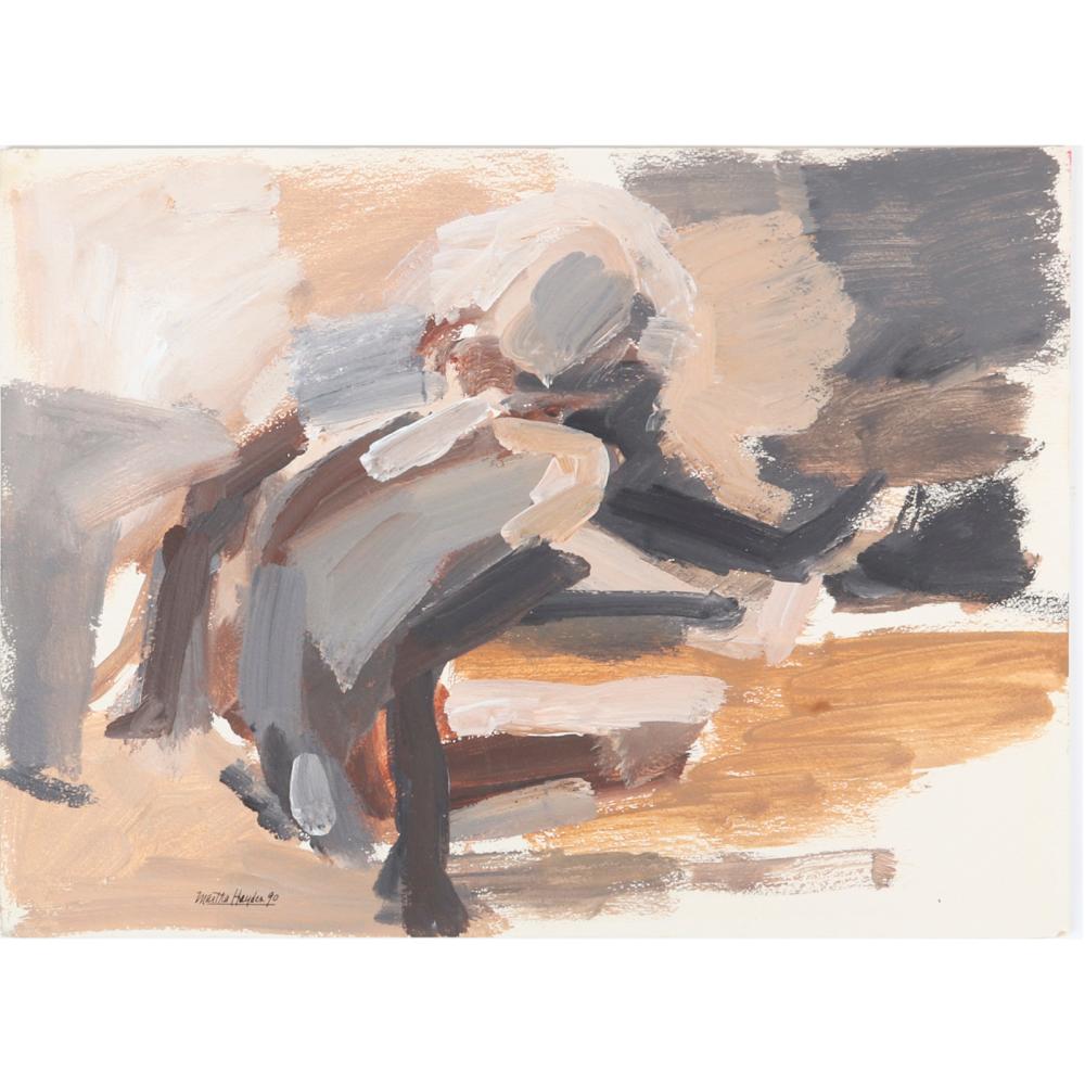 Appraisal: MARTHA NESSLER HAYDEN AMERICAN B ABSTRACT FIGURE OIL ON PAPER