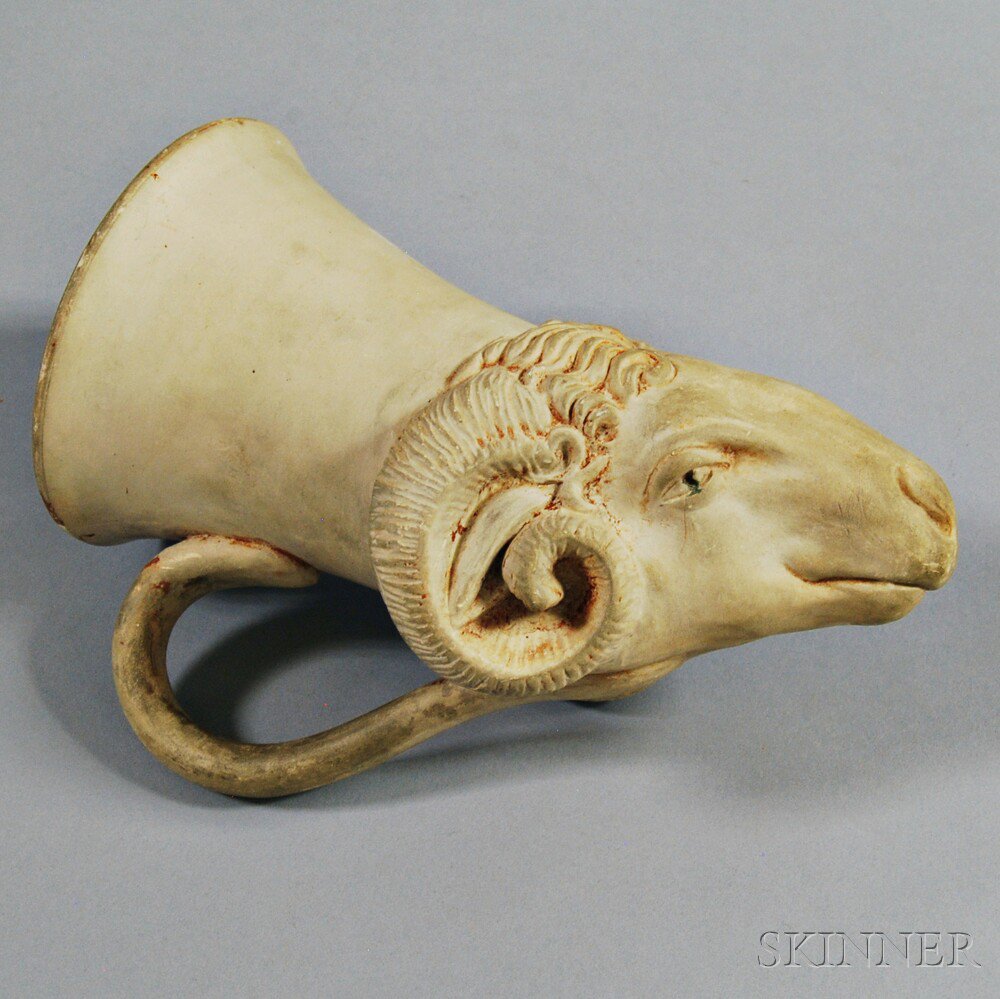 Appraisal: Pottery Ram's Head Rhyton Greek th century B C -style