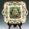 Appraisal: Mason's Leeds china handled serving tray with wonderful and colorful