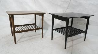 Appraisal: Modern Wood Side End Tables Identical forms o Modern Wood