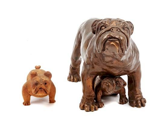 Appraisal: Two English Bulldog Figures Height of taller inches Two English