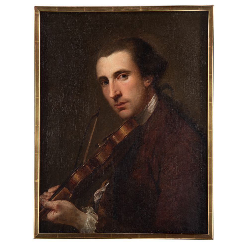 Appraisal: Continental School th c Portrait Of A Violinist Oil on