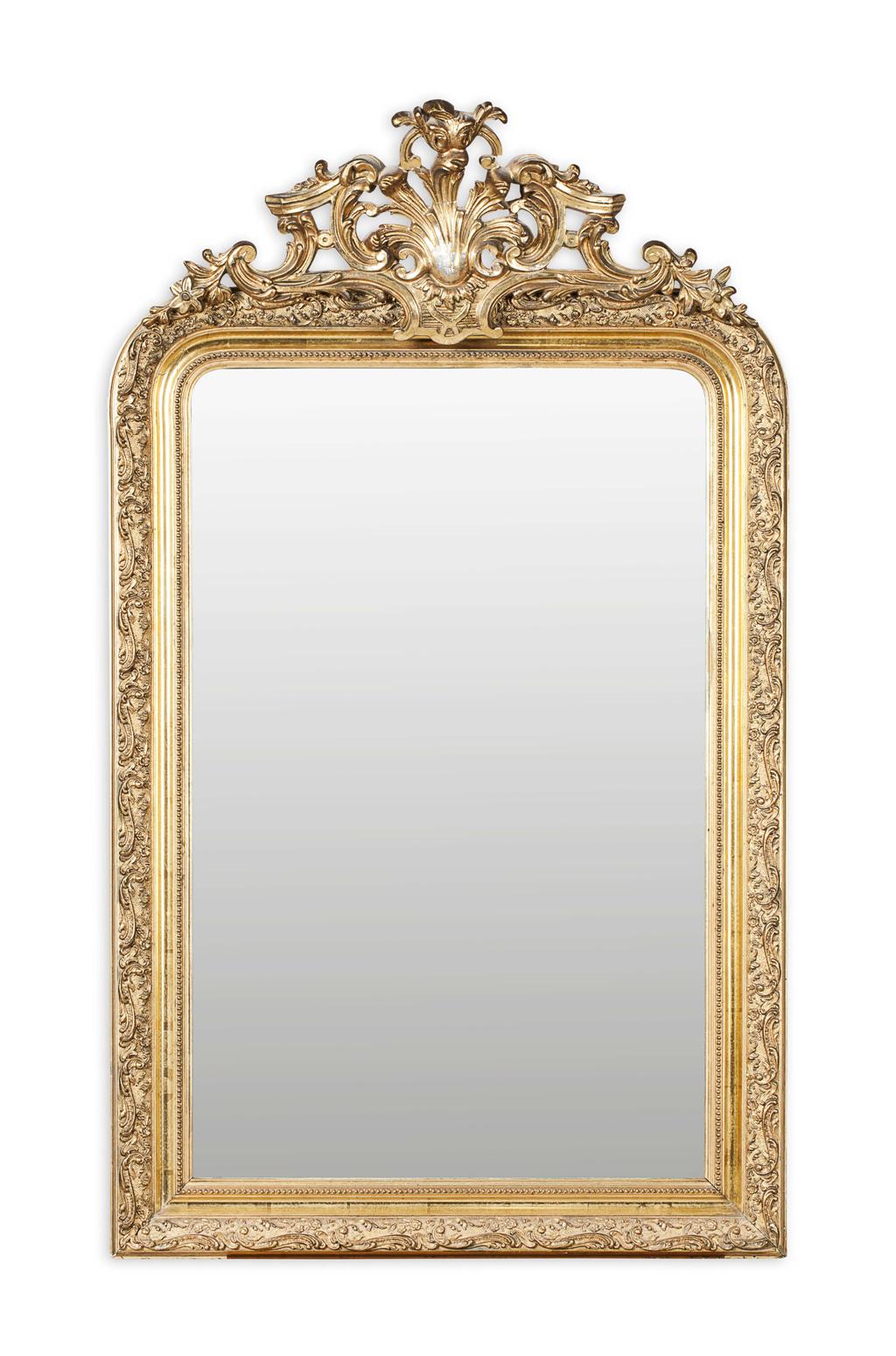 Appraisal: LOUIS XIV STYLE GILTWOOD AND GESSO MIRROR TH CENTURY the