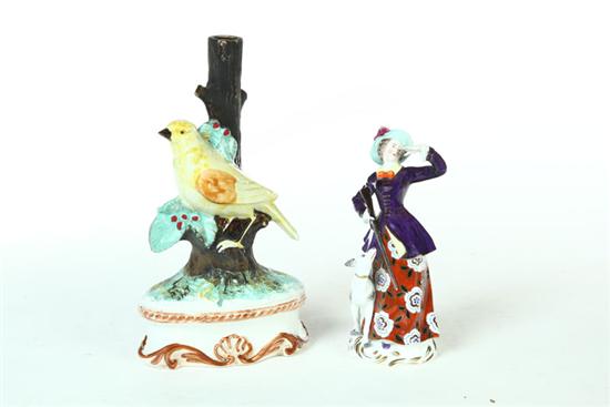 Appraisal: TWO PORCELAIN FIGURES Continental late th century Woman with rifle