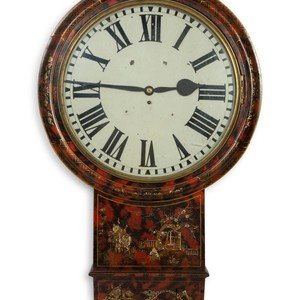 Appraisal: An English Faux-Tortoise Shell and Chinoiserie Decorated Parliament Clock TH