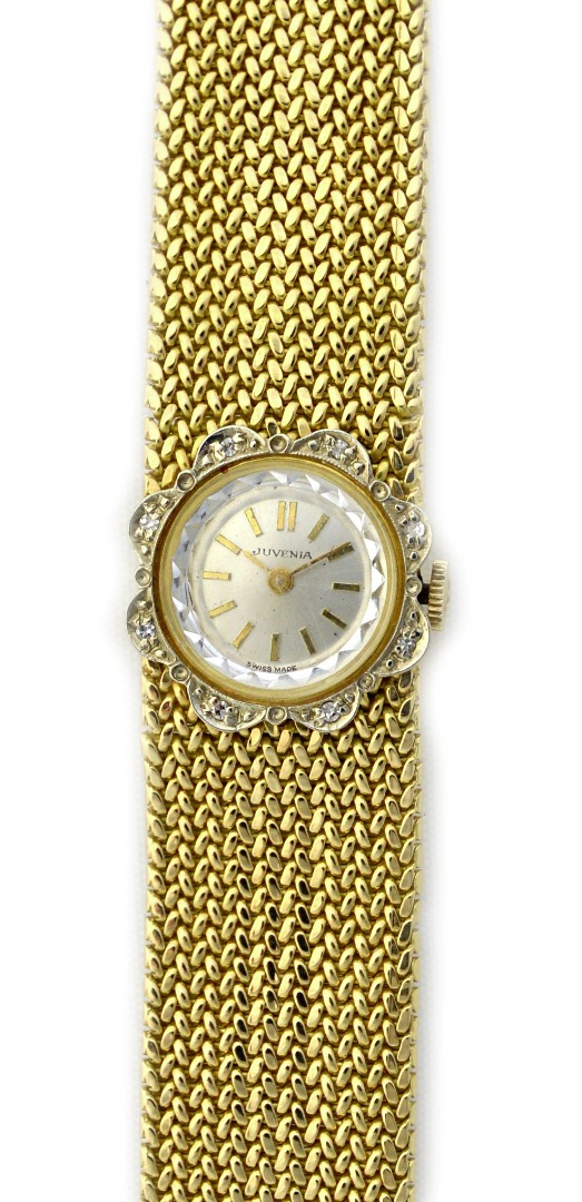 Appraisal: A Juvenia gold and diamond set lady's bracelet wristwatch the