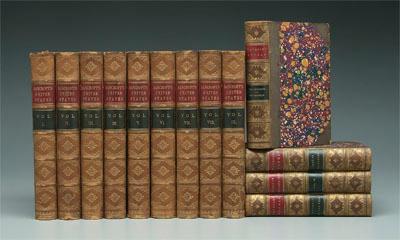 Appraisal: Two sets leather bound books nine volumes Bancroft s United