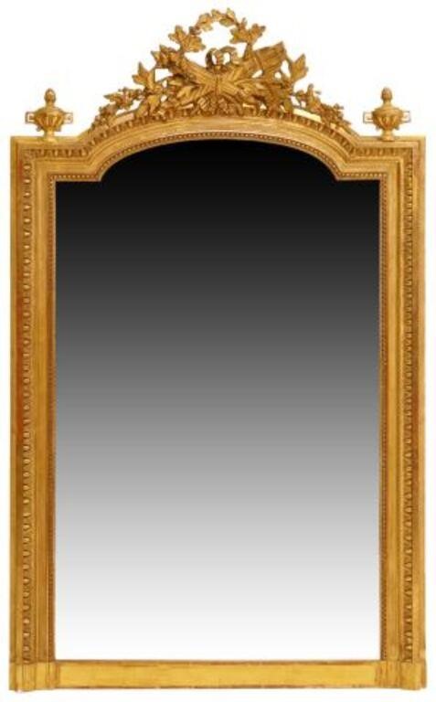 Appraisal: French Louis XVI style giltwood mirror late th c having