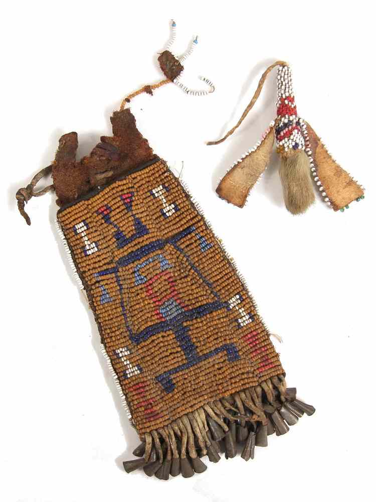 Appraisal: NATIVE AMERICAN BEADED BAG - Dakota Sioux Beaded Medicine Bag