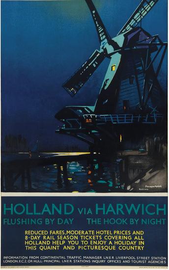 Appraisal: MASON Frank H RI HOLLAND via HARWICH LNER lithograph in