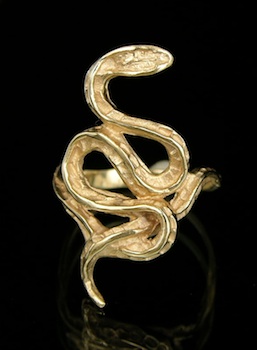 Appraisal: A k Yellow Gold Snake Ring k yellow gold ring