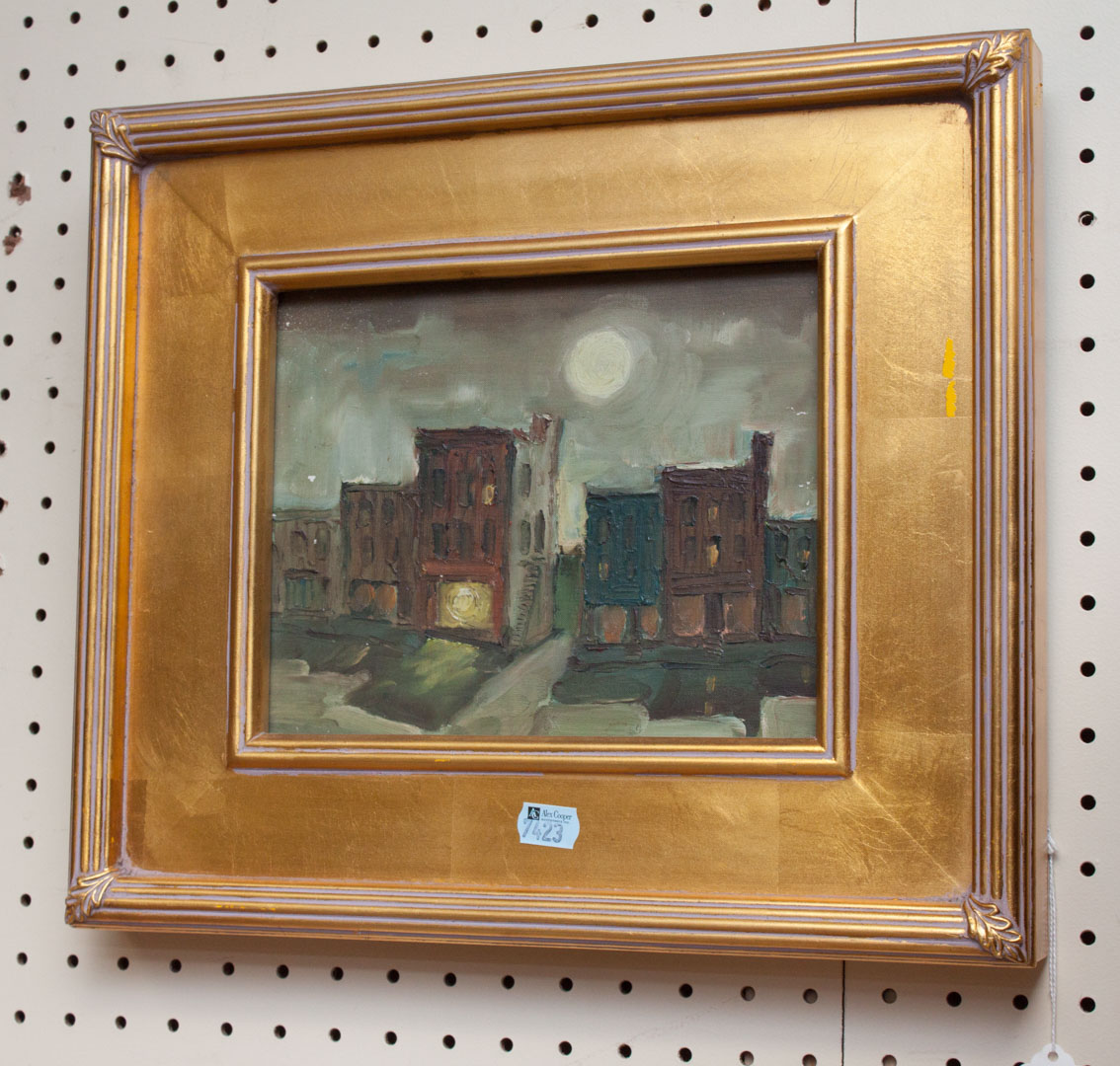 Appraisal: th c Artist Unknown City in the Moonlight oil on