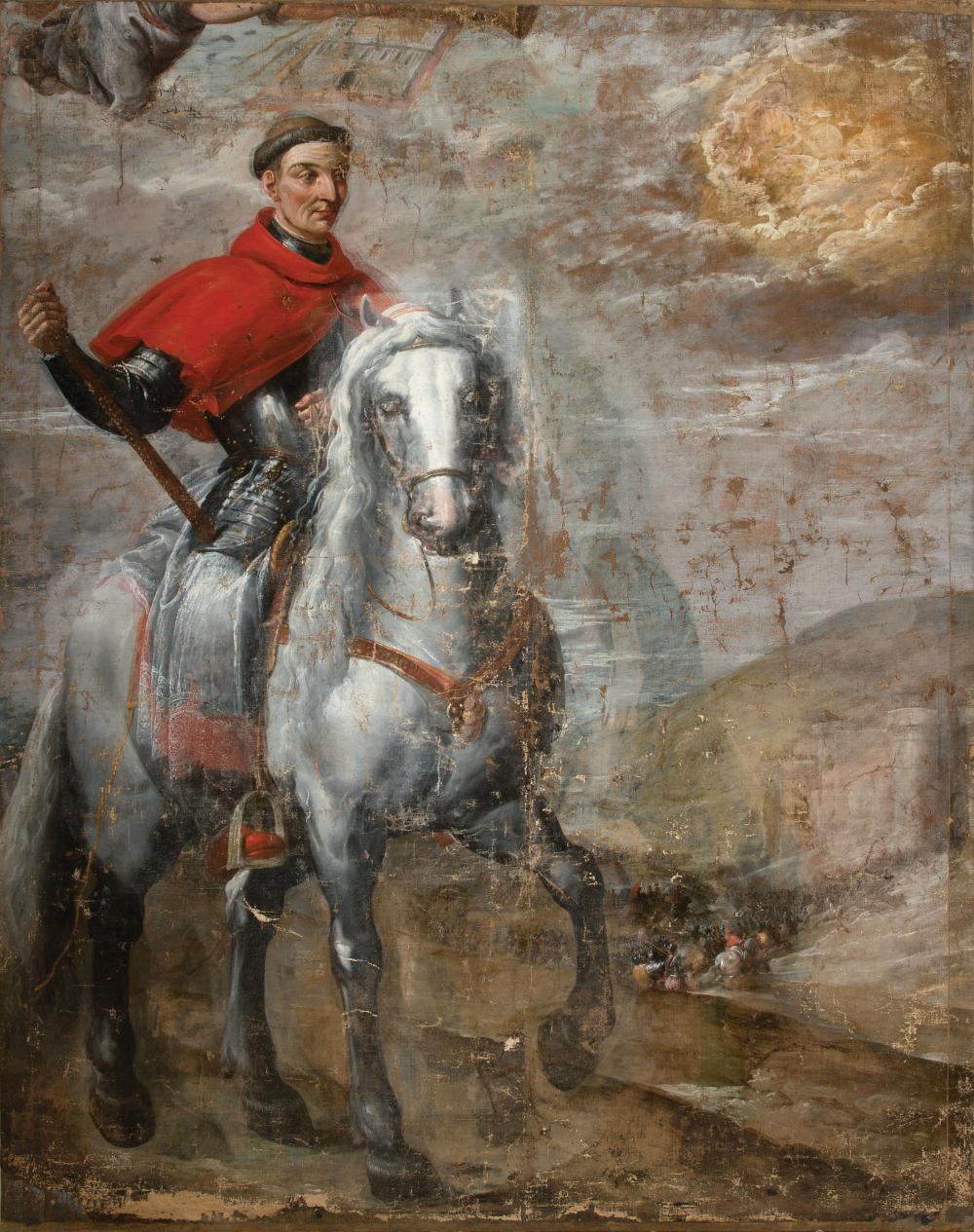 Appraisal: Spanish School th c Equestrian Portrait of Cardinal Francisco Ximenes