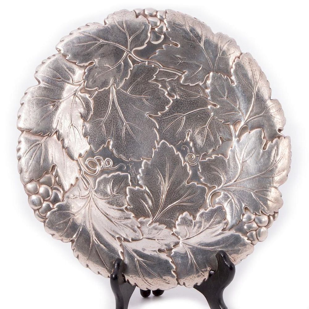 Appraisal: Sterling Shreve Co Grape Leaf Bowl Sterling Grape Leaf Bowl