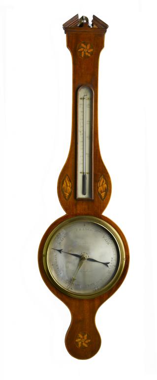 Appraisal: A GEORGE III MAHOGANY WHEEL BAROMETER signed on the silvered