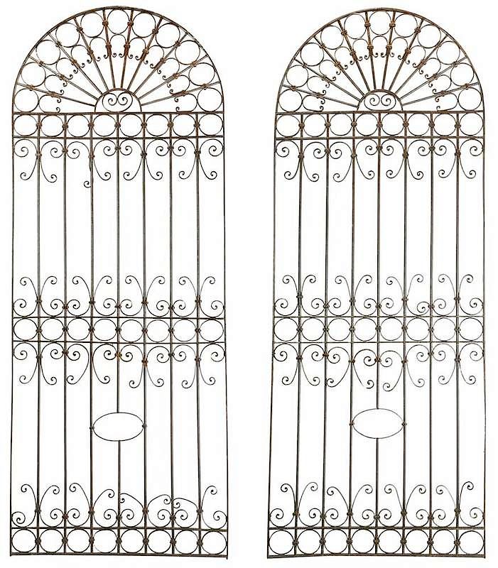 Appraisal: Large Pair Wrought Iron Architectural Panels late th early th