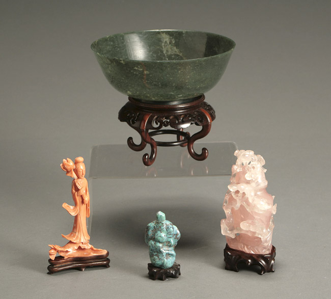 Appraisal: Group of Four Chinese Hardstone Objet de Vertu th Century